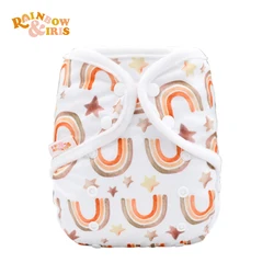 Housse de couche culotte en tissu imprimé arc en ciel & Iris, à utiliser avec une taille unique plate pour tous les 3 15kg 