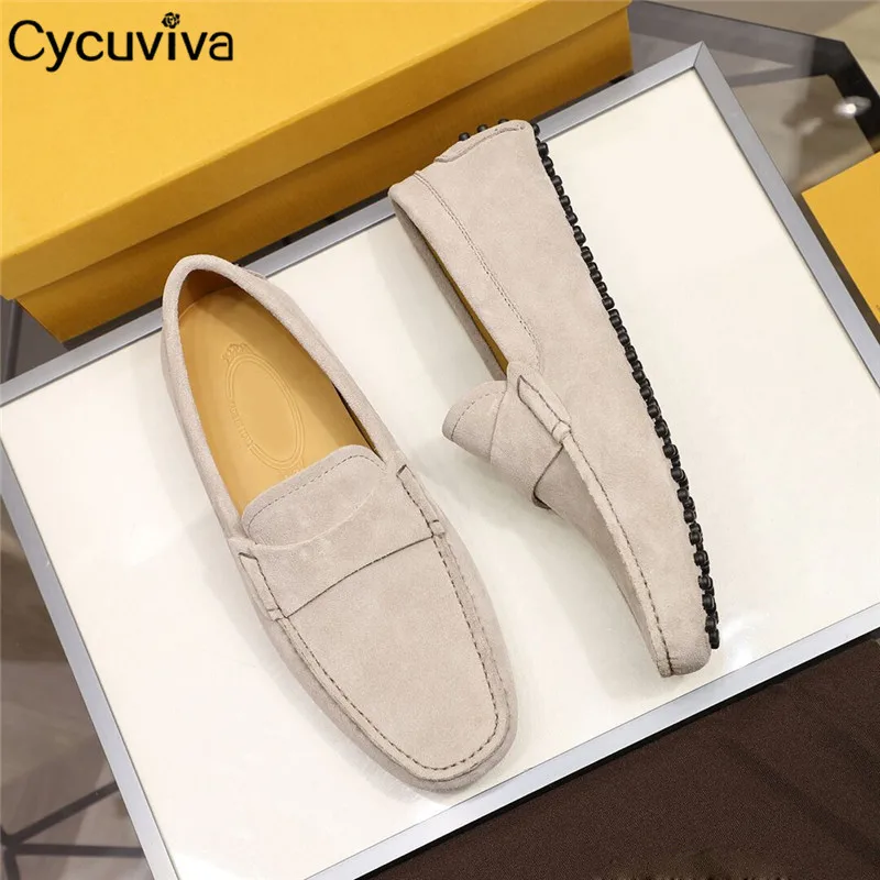 Hot Summer Walk Shoes Men Black Suede Loafers Men Shoes 2020 Runway Casual Flat Shoes Male Classic Round Toe Slip On Loafers - Image 3