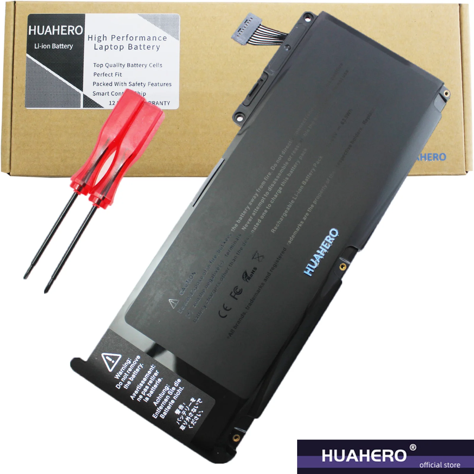 

HUAHERO 10.95V 63.5WH A1331 Battery for Apple MacBook Unibody 13" A1342 (Late 2009 Mid 2010) fits 020-6582-A MC233LL/A MC207LL/A