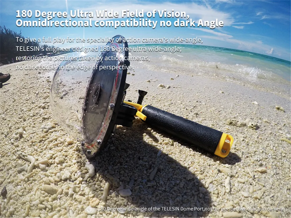 6 ''купол порт 30 м водонепроницаемый чехол Корпус для GoPro Hero 5 Black Hero 6 Hero 7 триггер купол крышка объектива аксессуары