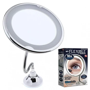 

Bath Mirror Bathroom LED Mirrors 10X Magnifying Suction Cup Mounted for Makeup Mirror Beauty Equipment