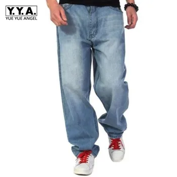 

Large Size Man Loose Hip Hop Wash Blue Jeans Baggy Denim Pants Men Casual Classic Cowboys Plus Size 30-46 Pantalon Homme Jean