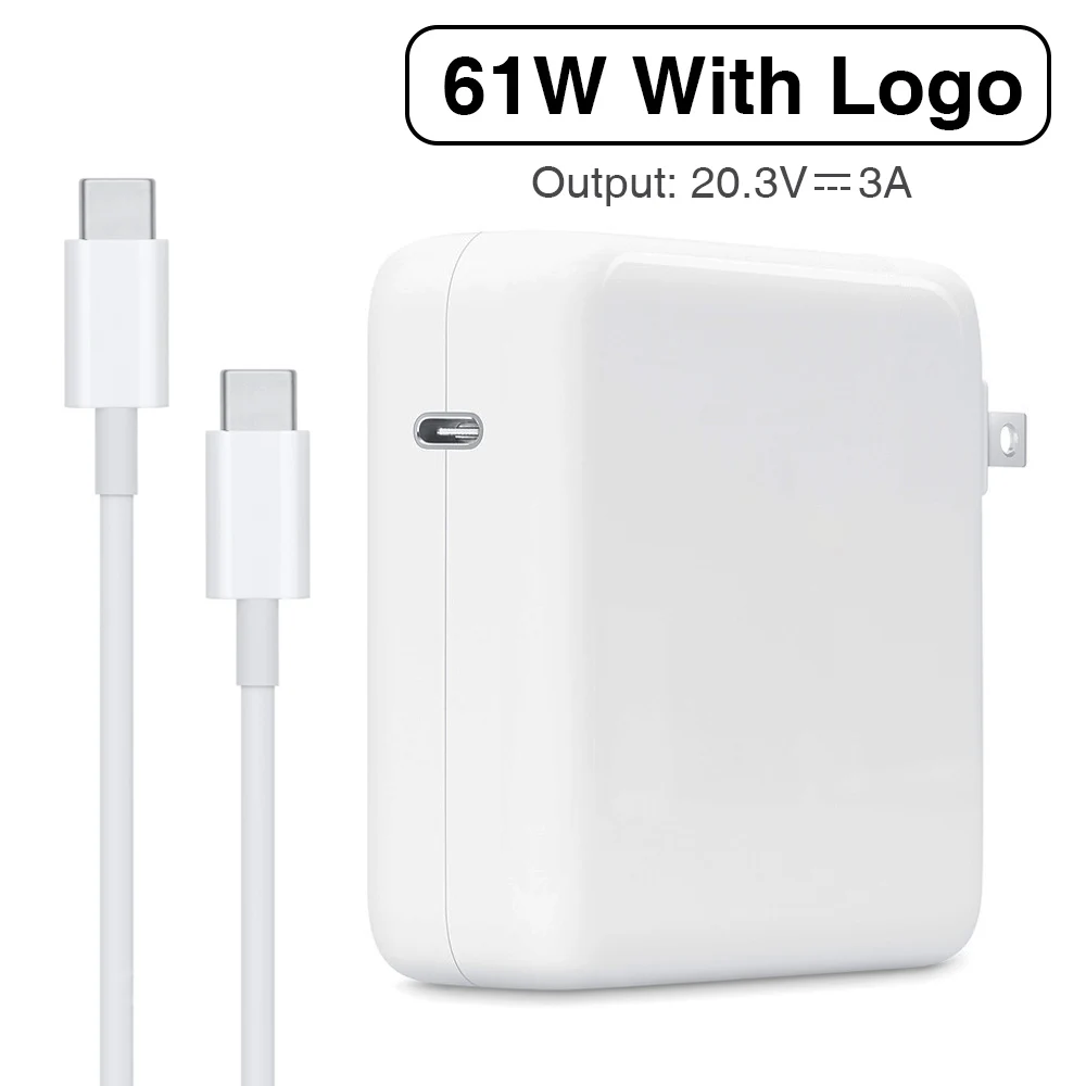 Goedkoop Voor apple vervanging 61W USB C Power Adapter Type C PD Snelle Oplader Voor Nieuwste Macbook pro 13inch a1706 A1707 A1708 A1718