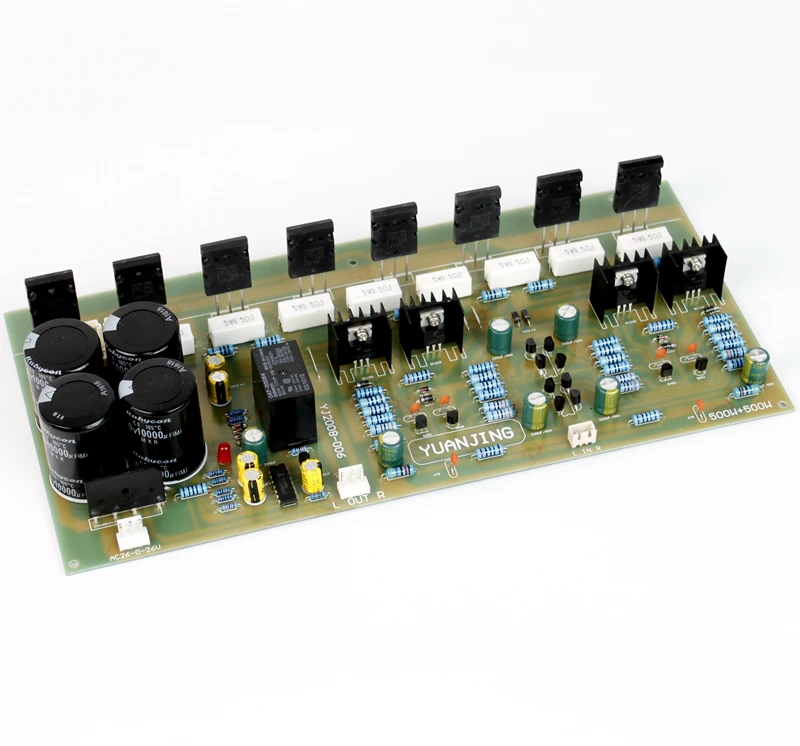 

Новейшие усовершенствованные 2SA1943 2SC5200 AC 28V-32V 400W + 400W 2,0 канальный аудио Мощность Плата усилителя без теплоотвод