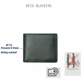 

Men Wallets 2020 New Anti-Magnetic Carbon Men's Wallet Clutch RFID Blocking ID Card Holder Money Clip Leather Small Man Wallets