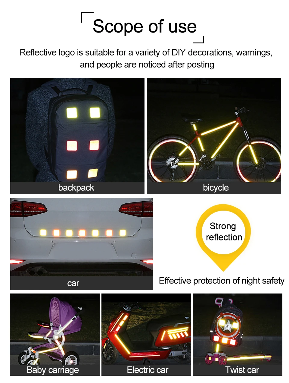 Одноцветная круглая Светоотражающая наклейка для автомобильной двери Предупреждение ющий знак безопасности на колесе, для бровей, авто, внешние аксессуары, наклейка s