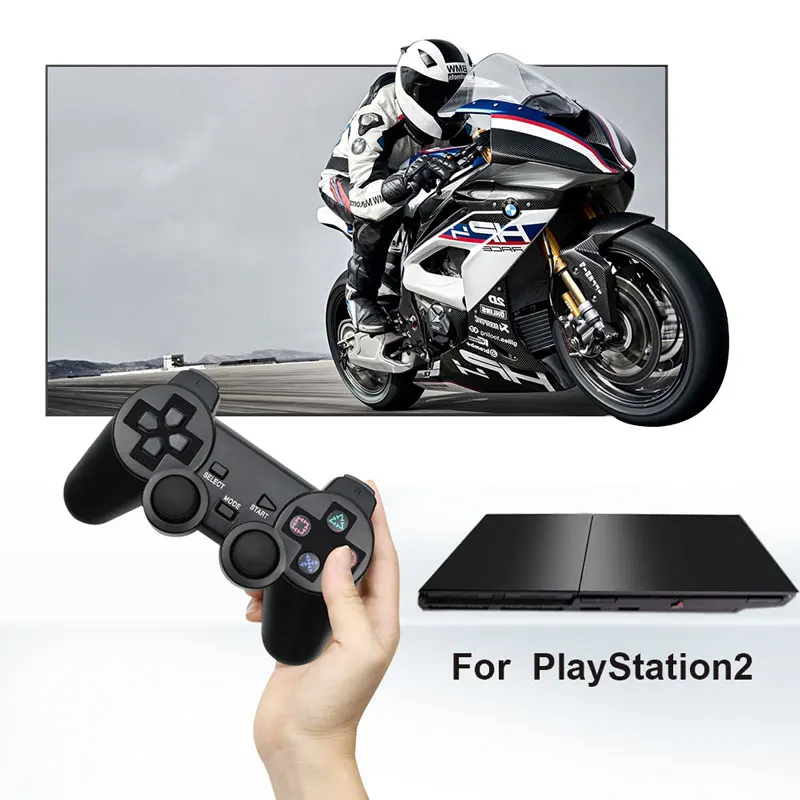 Для sony PS2 Bluetooth беспроводной контроллер прозрачный геймпад для sony Playstation 2 Джойстик 2,4G контроллер вибрации