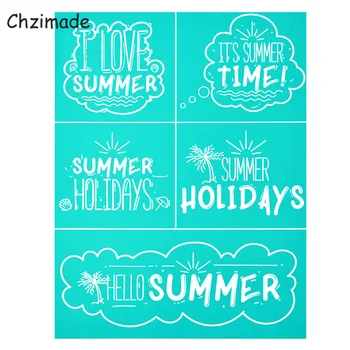 

Chzimade 8Pcs Self-Adhesive Silk Screen Printing Stencil Mesh Transfer 8.5x11cm For Pillow T-Shirt Handbags Diy Home Decoration
