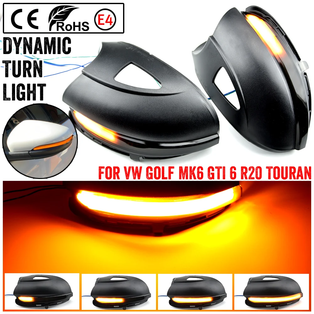 For VW Golf MK6 GTI 6 R line Dynamic Blinker Side Mirror indicator Volkswagen VI R20 LED Turn Signal Light Touran | Автомобили и
