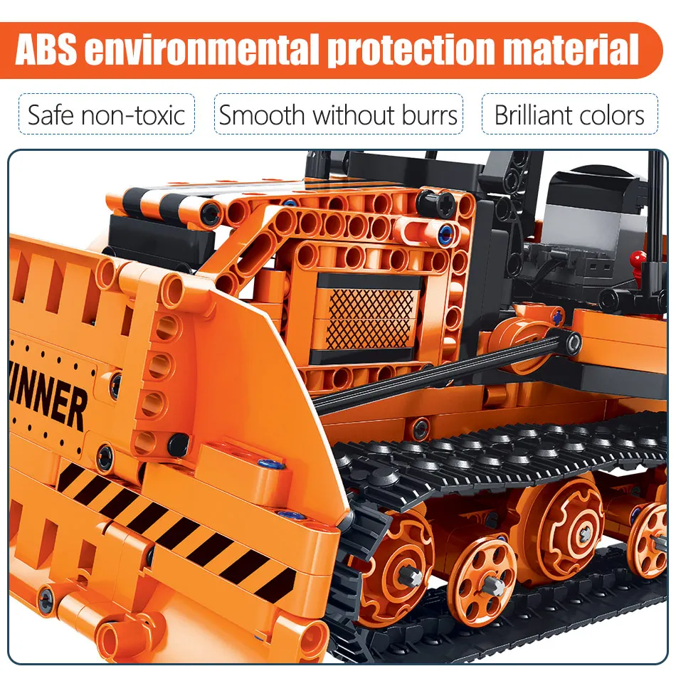 Técnica de Controle Brinquedos para Crianças Erbo Remoto Engenharia Caminhão Blocos Construção Cidade rc Bulldozer Carro Tijolos Conjuntos 775 Pçs 6 engenharia caminhão blocos construção cidade rc bulldozer