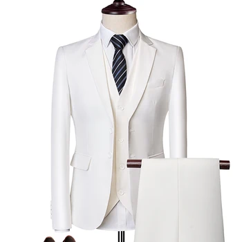 

Men's Solid Color Fashion Trend Suit 2/3 Piece Business Party High Quality Slim Classic Wedding Groom Minimalist Texture Suits