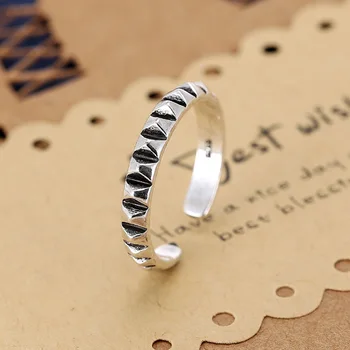 

100% 925 Sterling Silver Retro Thai Silver Ladies Finger Rings Jewelry Women Open Party Ring No Fade Drop Shipping Cheap Gift