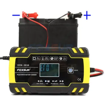 

Car Motorcycle 12V 8A 24V 4A Pulse Repairing Battery Charger With Lcd Display Agm Gel Wet Lead Acid Battery Charger