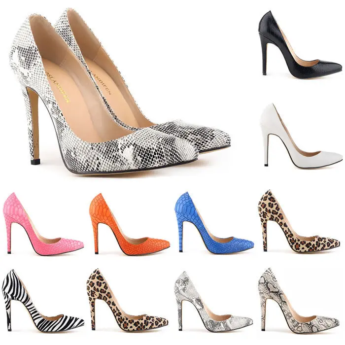 Fashion women Pumps Office & Career Thin High heels sexy party shoes Pointed Toe PU 11CM Slip On zapatos de mujer size 35-42