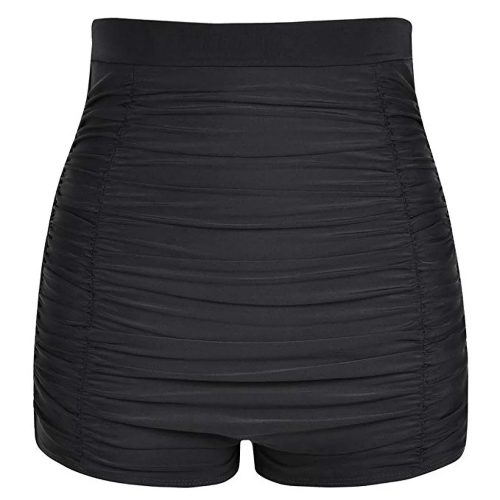 Women Plus Size High Waist Bikini Bottoms Swim Briefs Beach Shorts Ruched Bottom Beachwear Women Bathing Beach Swimming Shorts