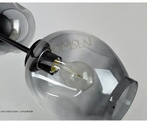 smoke glass Современные Люстры Домашнее освещение люстры де стекло винтажное крепление для люстры для гостиной столовой ресторан лампа - Цвет абажура: smoke glass