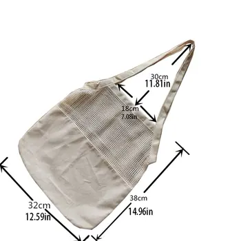 

Fruit And Vegetable Net Bag High-capacity Portable Storage Bag Stitching Cotton Supermarket Shopping Bag