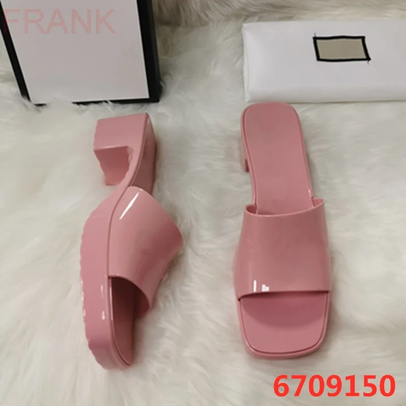 New Link G Lady Slippers Flip Flops Slides Shoes Woman Ladies Patent Genuine Leather Slippers High Quality Luxury Packaging