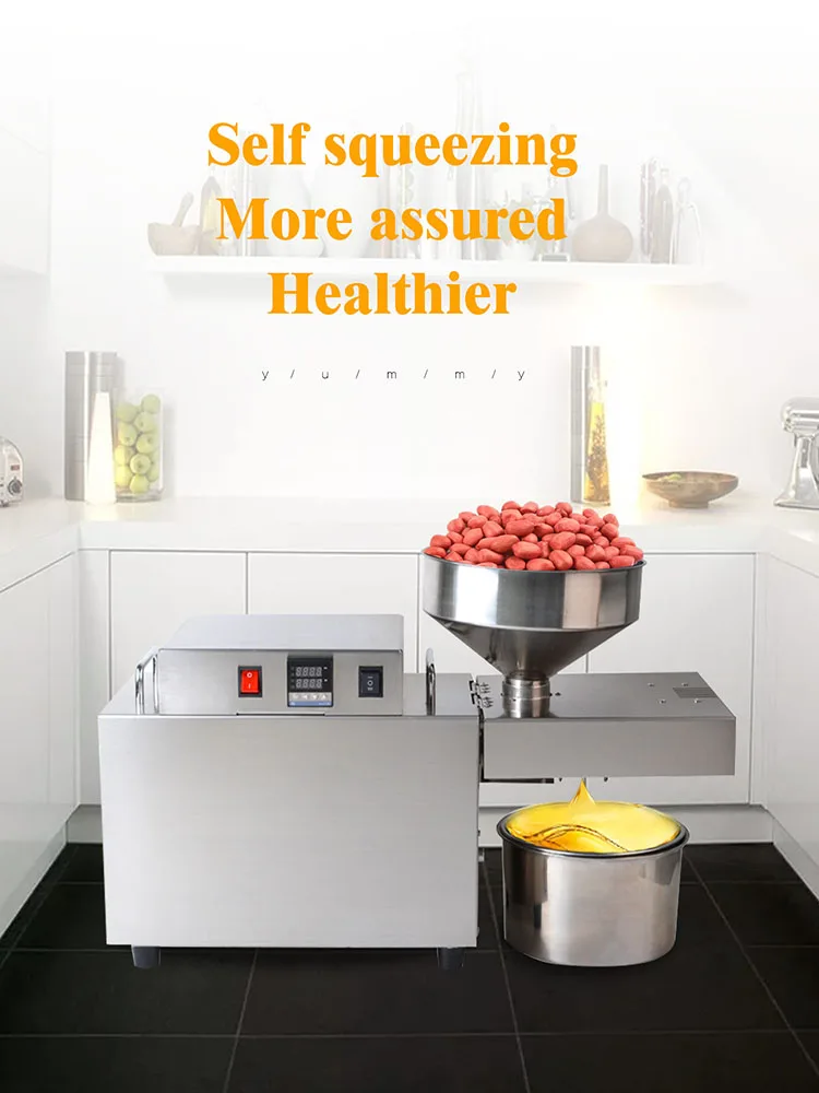 S10 Automatic Oil Press Machine Heavy Intelligent Commercial Oil Presser Sunflower Seeds Peanut Oil Extractor 1500W (max) 2