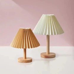 Lampe de Table plissée en bois style coréen moderne, Vintage, luminaire décoratif d'intérieur, idéal pour un salon, une chambre à coucher ou une Table de chevet 