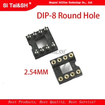 

20pcs DIP-8 Round Hole 8 Pins 2.54MM DIP DIP8 IC Sockets Adaptor Solder Type 8 PIN IC Connector
