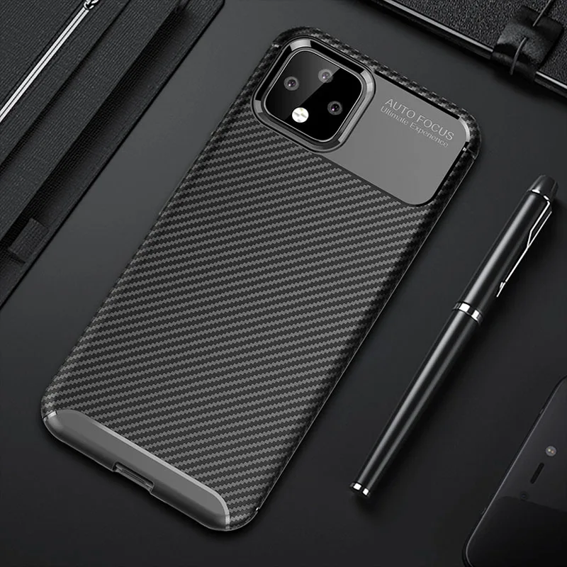 Для Google Pixel 4 чехол Роскошный из углеродного волокна противоударный для телефона