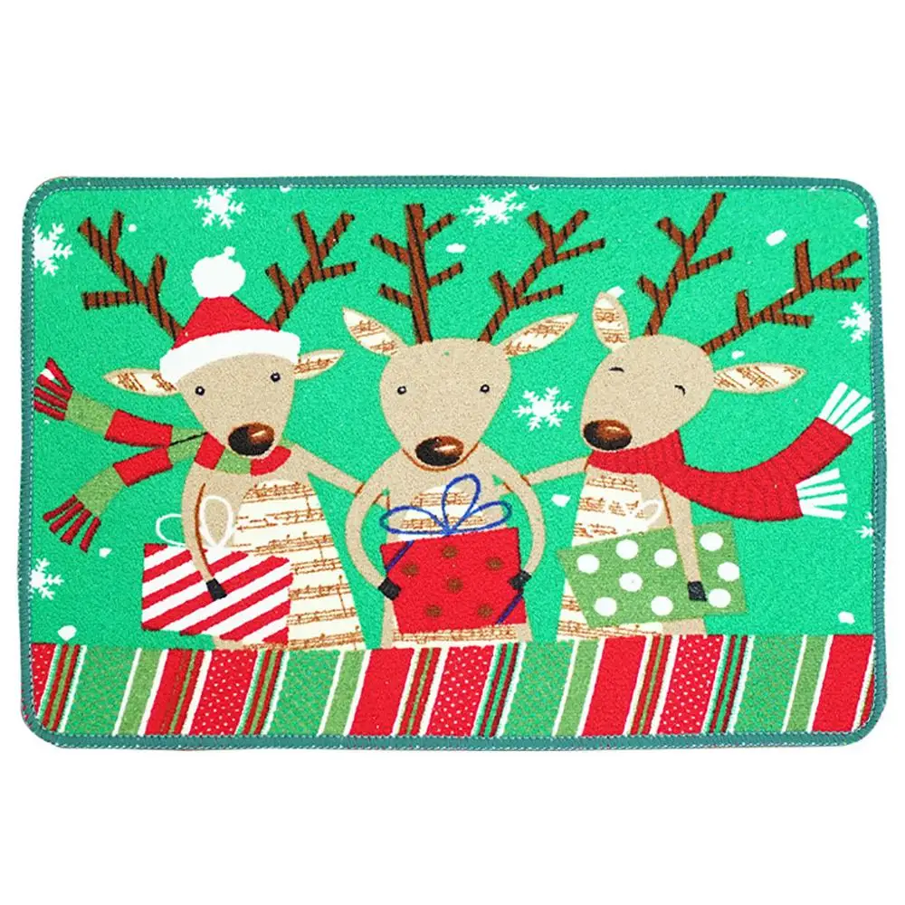 Absorbent Mat Christmas Carpet Merry Christmas Decoration Doormat Santa Claus Printing Floor Mat Non-slip Mat Christmas Home Decoration@25 - Цвет: Absorbent Mat