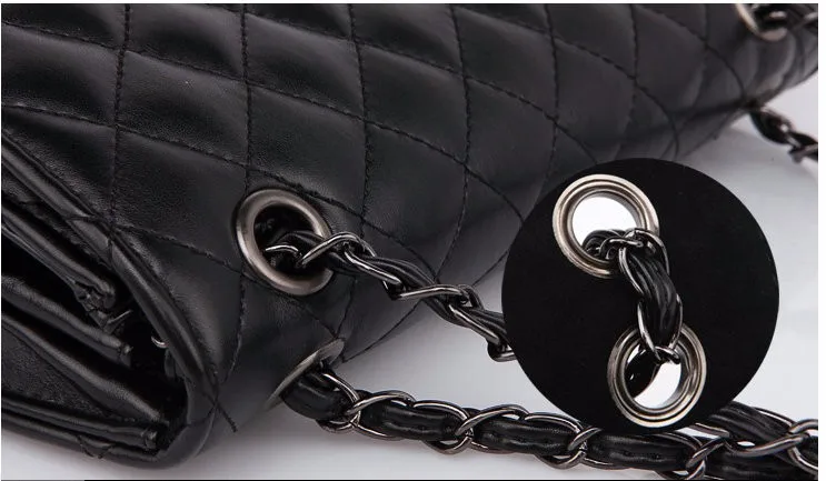 Trong, Классическая, с алмазным узором, 2,55, черная цепочка, сумка на плечо, женская, через плечо, винтажная, с замком, сумки с большими, маленькими, мини-размерами