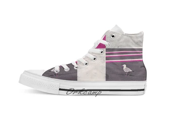 

Seagull Custom Casual High Top lace-up Canvas shoes sneakers Drop shipping