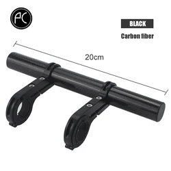 Enhanced Bicycle Handlebar Carbon Fiber Extension Bracket (20cm Black and Fiber)