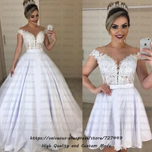 Vestido de noiva 2 em 1 со съемным шлейфом романтическое платье невесты кружевное бальное платье 2 в 1 свадебное платье Robe de Mariee