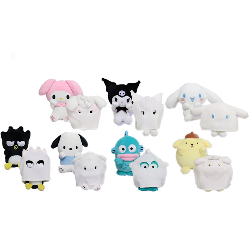 

New Kawaii Anime Noctilucent Ghost Dog Cat Rabbit Plush Keychain Kids Stuffed Toys Small Pendant For Children Gifts 10CM