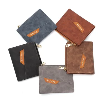 

Cross Border Supply of Goods Men New Style Pu Wallet Europe and America Vintage Stitching Short duo ka wei Wallet Verticle Purse