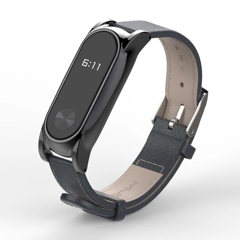 Ремешок для Xiaomi mi Band 2 PU Кожаный ремешок металлическая рамка для mi Band 2 браслет PU плюс кожаный ремешок для mi Band 2 аксессуары