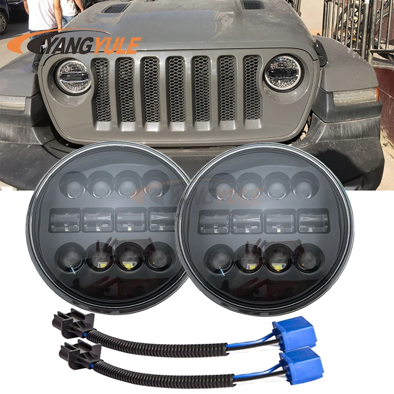 

DOT EMARK 7inch LED Headlights For Lada Niva 4X4 Uaz Hunter Hummer Ha-rley