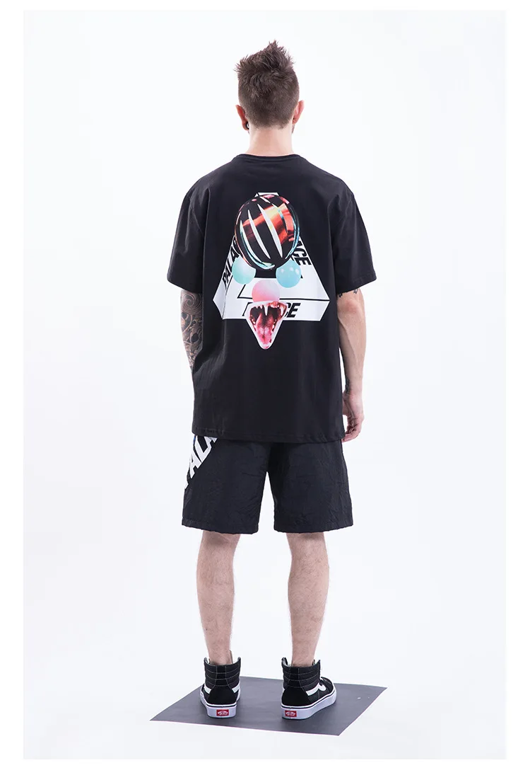 Дворцовая жизнь 18ss мужская одежда Sans Ferg Cobra Teeth треугольная Мужская Повседневная футболка из чистого хлопка