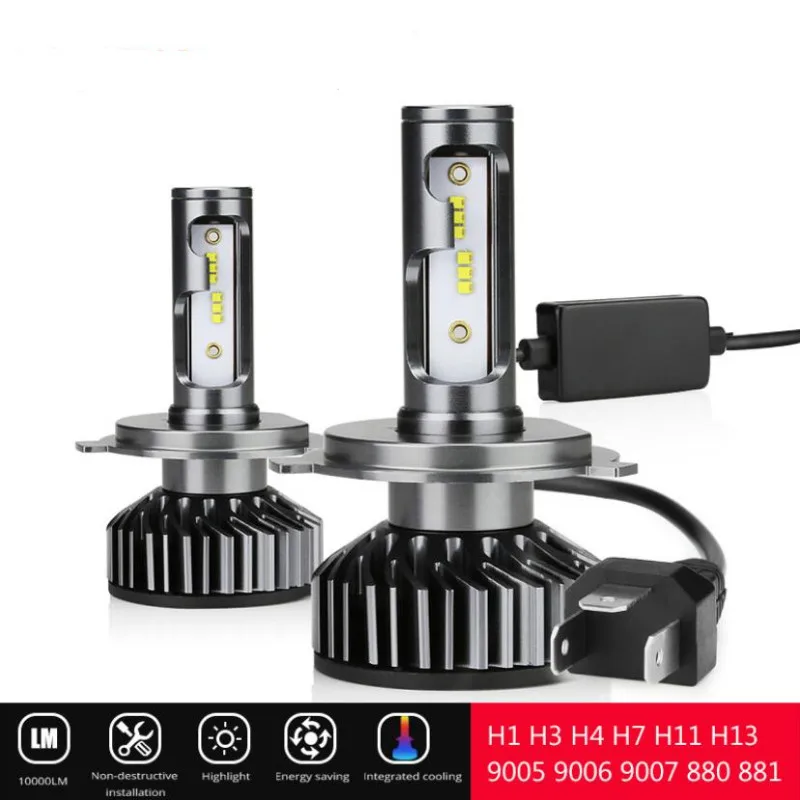 

2PCS F2 Canbus H4 H7 Led Headlight Bulb 9005 HB3 H8 H9 H11 HB4 9006 Fog Light 6500K High/Low Beam ZES turbo fan LED Headlamp