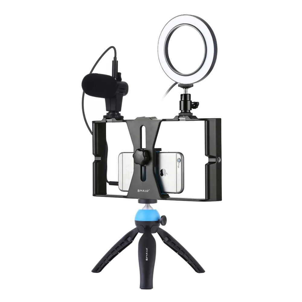

Puluz PKT3025 for iPhone for Samsung for Xiaomi for Huawei Photo Studio Rig Stabilizer Holder Vlog Video Ring Light Microphone