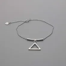 Yishi S925 стерлингового серебра полые треугольник браслет Геометрия простой модный тренд корейской версии студентов ручной украшения