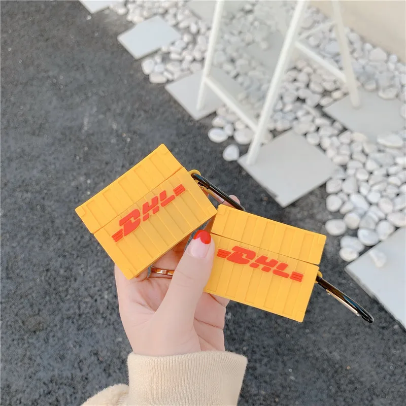 Забавный DHL чехол-контейнер для Apple Airpods Pro, силиконовый чехол с милым мультяшным рисунком, чехол для наушников Airpods 2/1, чехол для наушников