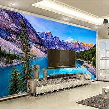 3d обои для гостиной, Голубое озеро, окруженные красивыми горами, домашний декор, обои для гостиной, спальни, HD обои