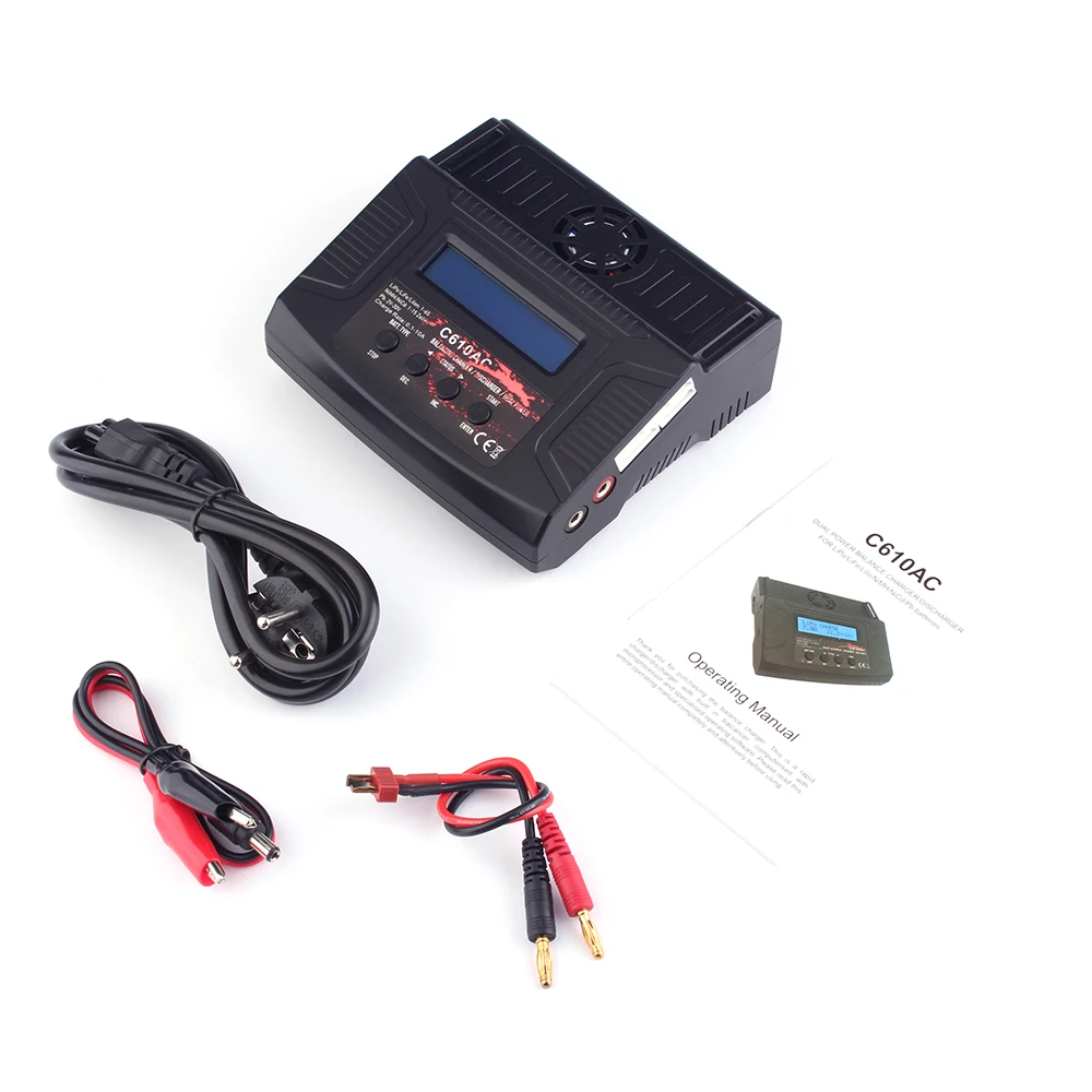 

C610AC 100W 10A AC/DC Balance Charger Dual Power Balance Discharger for 1-6S LiPo/LiFe/Lilo/NiMH/NiCd/Pd Battery