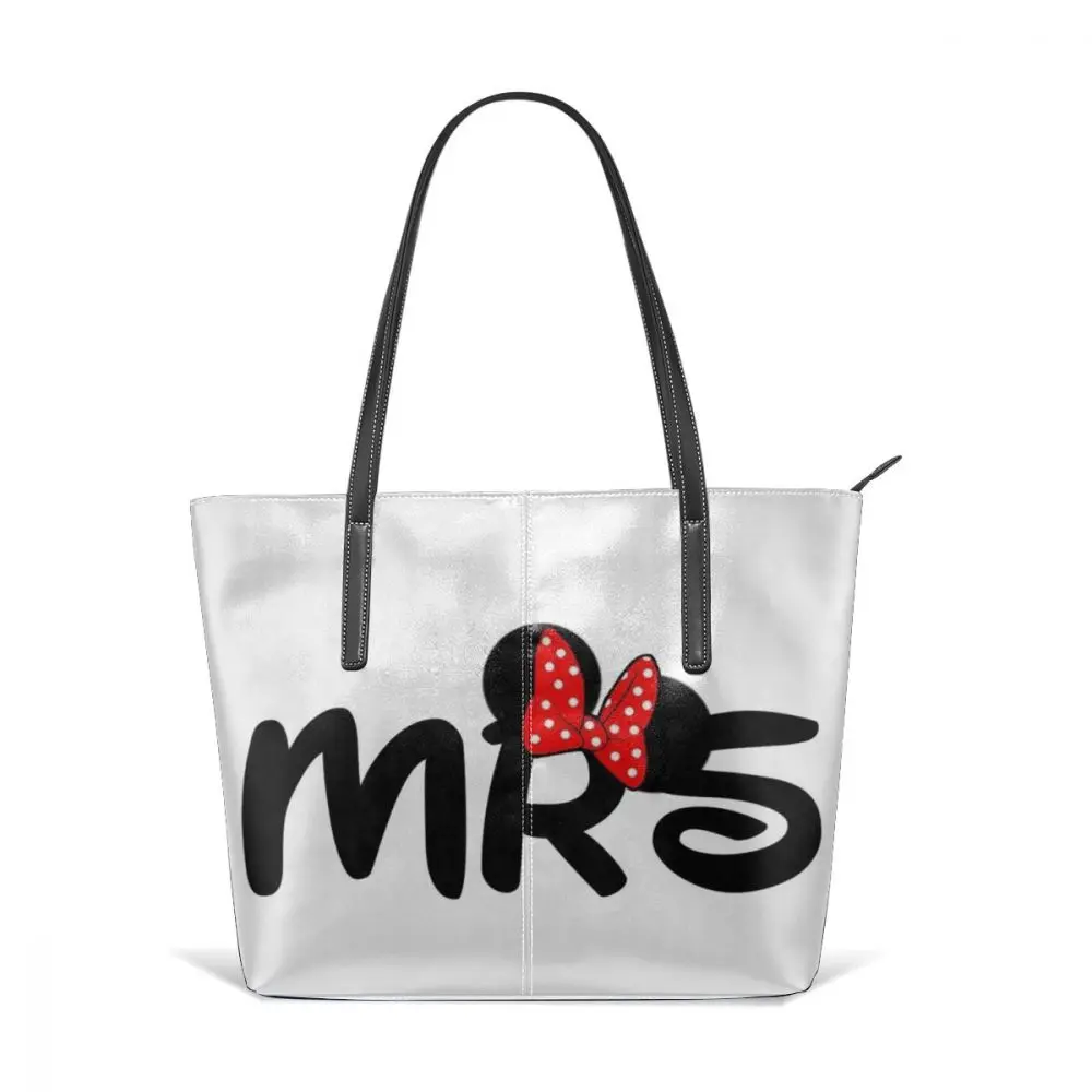 Сумка с Минни Маус Mrs mouse, сумки с верхней ручкой, большая кожаная сумка с принтом, модные женские Подростковые Сумки высокого качества - Цвет: MrsMouse