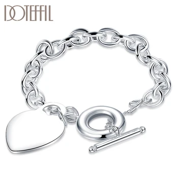 

DOTEFFIL 925 Sterling Silver Love Heart TO Buckle For Women Wedding Engagement Party Fashion Jewelry