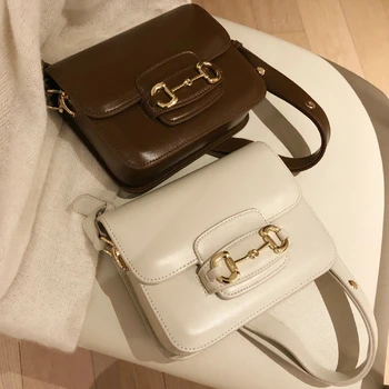 

Retro Solid Color Small Square Bags Women Classic Saddle Bags High-quality Leather Shoulder Crossbody Bags Purse Louis Brand GG