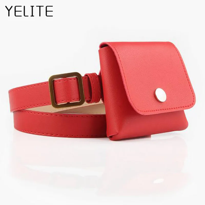 YELITE Женская поясная сумка из змеиной кожи, поясная сумка из искусственной кожи, женская модная однотонная поясная сумка, высокое качество, женский кошелек