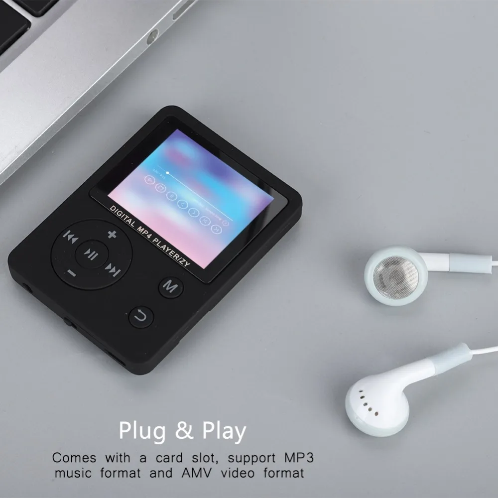 Thin Lightweight Portable Color Screen HiFi Player MP3 MP4 Music Player USB2.0 Round Button Multiple play modes