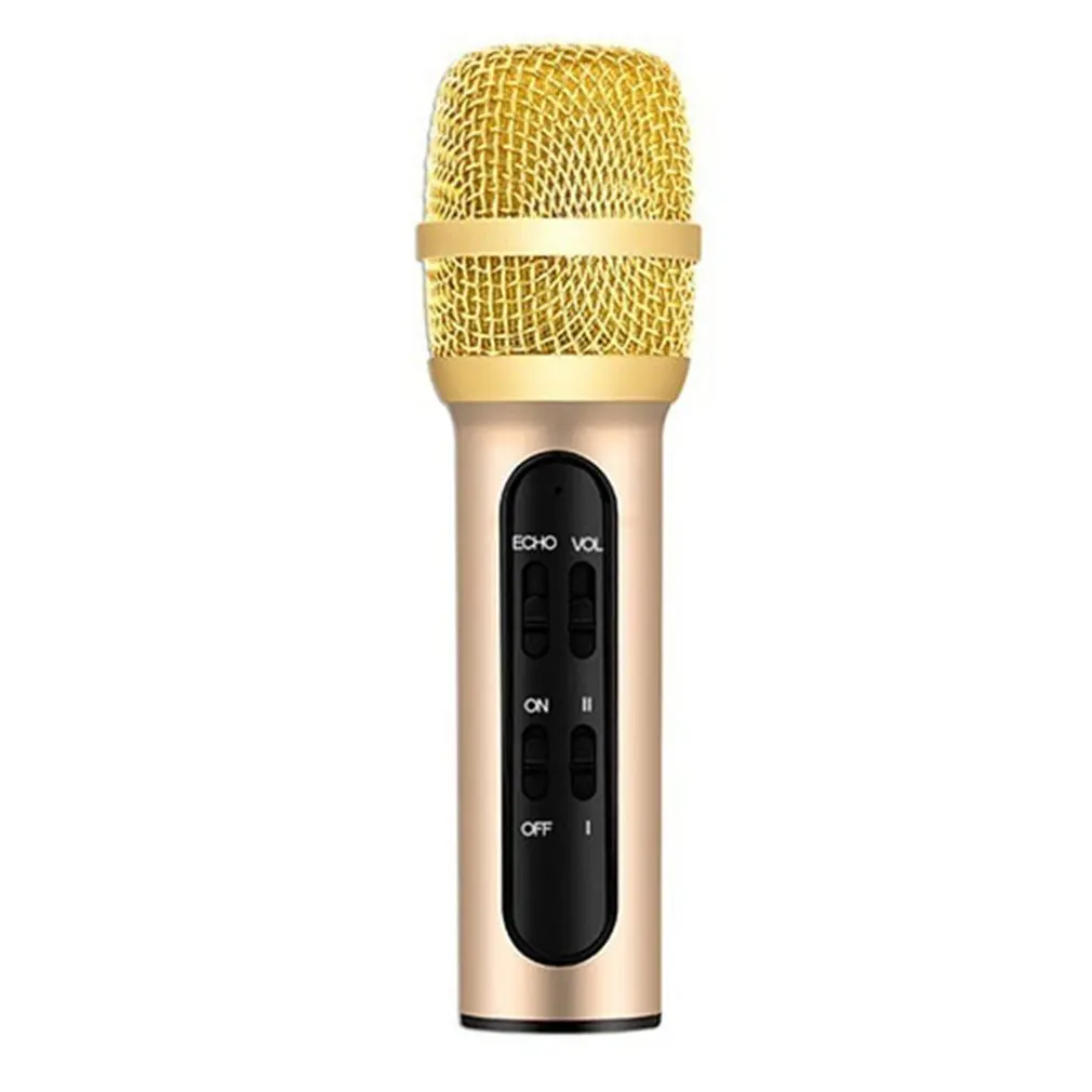 

New Live Broadcast Condenser Sound Card Microphone Aluminum Alloy Process Mobile Phone Live Singing Microphone