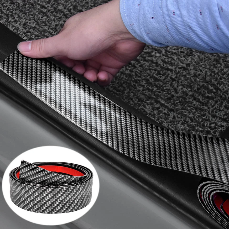 1Metre Car Sticker Carbon Fiber Rubber DIY Door Sill Protector Edge Guard Strip