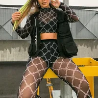 Suzanne Chain Print Mesh Long Sleeve Top 4